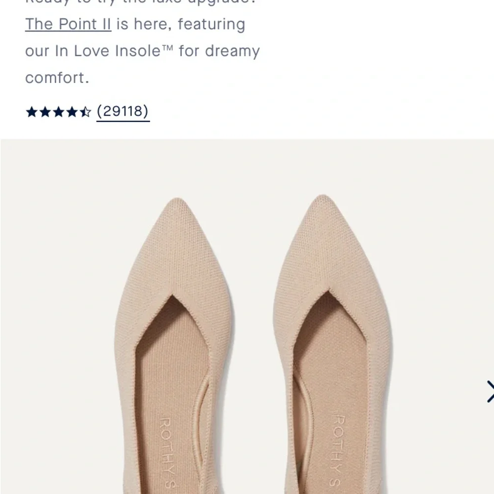 Rothy's the Point II size 10 in Ecru - Picture 1 of 9